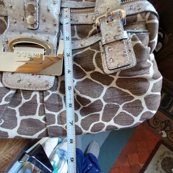 VINTAGE Y2K GUESS GIRAFFE PRINT SHOULDER BAG - Picture 8 of 8